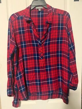 Alexander Jordan Red & Navy Plaid Button-Down Shirt